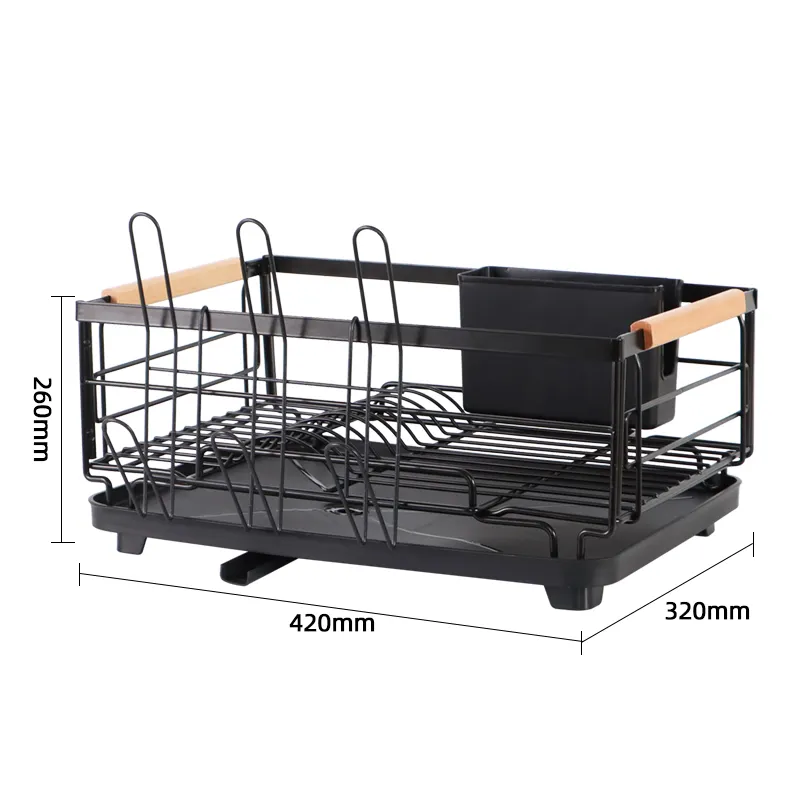 Metal Wire High Layer Folding Plate Dish Drying Holder Adjustable Stand Rack Organizer Storage With Custom Tray