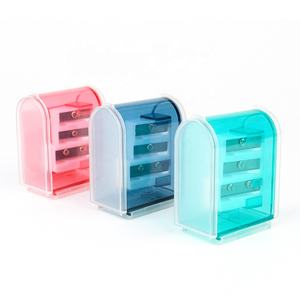 2025 Новая красочная прозрачная точилка для карандашей в форме прямоугольника с 3 отверстиями - Product Image 4