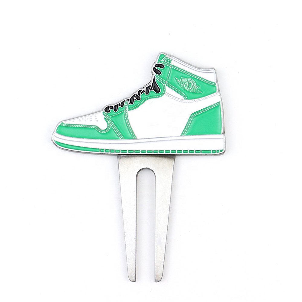 Форма обуви, креативный цинковый сплав, рекламный опт, вилка для гольфа, оптовая продажа, индивидуальный высококачественный инструмент для гольфа