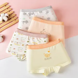 Vente en gros de culottes respirantes 95% coton pour petits enfants mignons avec dessin animé caleçon pour fille sous-vêtements pour filles de 2 à 16 ans