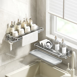 Organizador Multiusos de Pared, Adhesivo, Resistente a la Oxidación, Sin Perforaciones, con Zonas de Drenaje, <span class=keywords><strong>para</strong></span> Cocina y Baño - Product Image 3