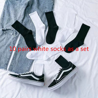Lot de 10 paires de chaussettes de Skateboard pour hommes, à rayures, amusantes, Hiphop, assorties au hasard, pour femmes et hommes