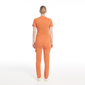 Tenues d'infirmières pour femmes, élégantes, à manches fleuries, avec fermeture éclair sur le devant, ceinture, jupe queue de pie, hauts, pantalons, ensembles d'uniformes médicaux pour hôpital - Product Image 2