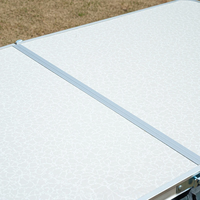 Table pliante portable en alliage d'aluminium avec jupe de protection et rangement pour marché extérieur, camping, barbecue, stand d'exposition