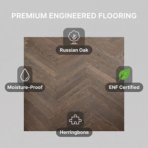 Piso de Madera de Roble Ruso Grado A, Diseño Espiga, 14mm, Estilo Nogal Negro, Acabado UV Mate, Madera de Ingeniería - Product Image 2