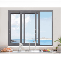 Ventana Moderna Horizontal de Aluminio con Doble Acristalamiento, Aislamiento Térmico, Impermeable, Insonorizada, Resistente a Huracanes, de Acero Inoxidable