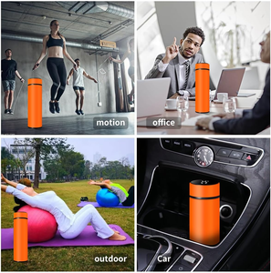 Bouteilles d'eau intelligentes thermiques numériques en acier inoxydable 304 isolées de 500 ml, sans BPA, avec logo personnalisé - Product Image 4
