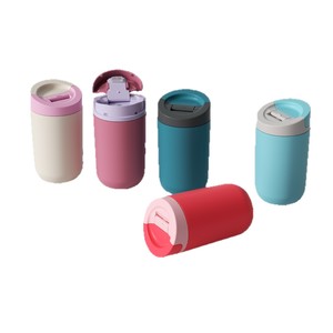 Stainless Steel Insulated Tumbler 304 Steel 16 Oz Travel Water Bottle With Hidden Handle Apricot Color - Product Image 5
