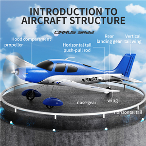 เครื่องบินจำลอง <span class=keywords><strong>CIRRUS</strong></span> <span class=keywords><strong>SR22</strong></span> แบบสมดุลอัตโนมัติ มอเตอร์ไร้แปรงถ่าน บังคับวิทยุ 4CH ของเล่นบินได้ - Product Image 4