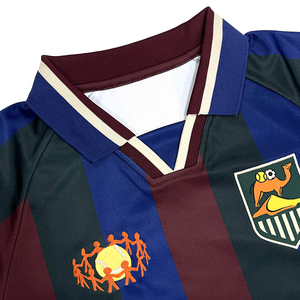 Tùy Chỉnh Cổ Điển Retro V Cổ Tương Phản Sọc Thiết Kế Người Đàn Ông Của Bóng Đá Jersey Camiseta De Futbol Cộng Với Kích Thước Bóng Đá Jersey - Product Image 3