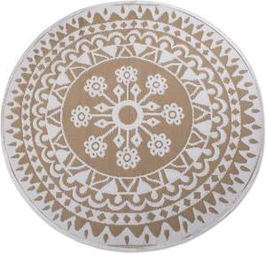 Tapis de plage rond Tropical Escape-Design de mandala bleu pour les vacances sur l'île et la piscine - Product Image 5