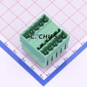 KF2EDGVH-5.0-2*5P Plug-in Terminal Block Through hole,P=5mm Connector Board-to-Board / Socket - Closed 2x5P 5mm Green - Product Image 1