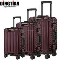 Ensemble de bagages à cadre en aluminium avec sac anti-poussière, valise à roulettes 3 pièces pour voyage, 360 °   Roues pivotantes doubles, OEM accepté