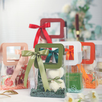 Sacs en plastique transparent givré de haute qualité en PVC, pochettes verticales personnalisables, sacs cadeaux recyclables emballés en carton