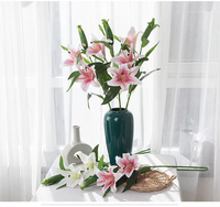 Bunga Lily Buatan Sentuhan Realistis, Bunga Stargazer Buatan, Buket Bunga Harimau Palsu untuk Dekorasi Rumah, Hotel, dan Pesta