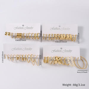 FTS - Juego de 24 Pares de Aretes de Aro Dorados de Diferentes Estilos para Uso Diario y Agente de Compras al por Mayor 1688 con Baja Comisión - Product Image 2