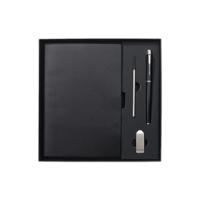 Coffret cadeau d'affaires avec carnet de notes personnalisé CCH, carnet de réunions, et bloc-notes pour activités professionnelles.