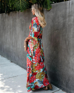 Caftan imprimé bohème vêtements <span class=keywords><strong>de</strong></span> <span class=keywords><strong>plage</strong></span> pour femmes <span class=keywords><strong>tunique</strong></span> en coton couverture <span class=keywords><strong>de</strong></span> <span class=keywords><strong>plage</strong></span> Saida <span class=keywords><strong>De</strong></span> Praia maillot <span class=keywords><strong>de</strong></span> bain Bikini couvertures paréo Sarong - Product Image 4