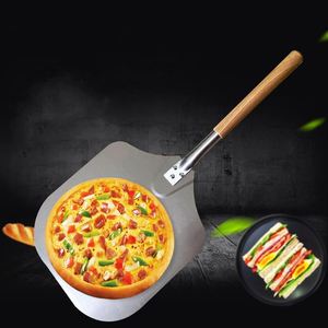 Pala para Pizza Desmontable de Aleación de Aluminio de 14 Pulgadas con Mango Largo de Madera, Herramienta de Repostería Personalizada al por Mayor - Product Image 6