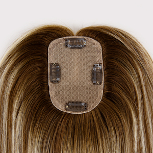 Luxury Real European Mono Base Toupee Cuticle Remy <b>Clip</b> in Top Human Hair Toppers for Women 3*5 Silk base Hair Topper - Product Image 4