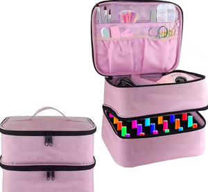 Étui personnalisé pour vernis à ongles, étui de rangement pour lampe à ongles, magnifique trousse de maquillage, sac de rangement cosmétique, sac de voyage pour organiser un ensemble de vernis à ongles - Product Image 2