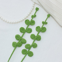 Bouquet de fleurs artificielles en eucalyptus romantique, tricoté à la main au crochet, pour la décoration de mariage et de la maison