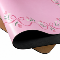 Tapis de jeu de Mahjong très populaire, personnalisé avec impression sérigraphiée, en cuir PU bleu, violet et rose, pour 4 joueurs