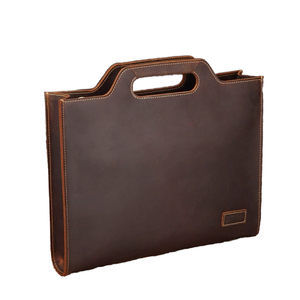 Wriza High Quality Luxury Vintage Crazy Horse Genuine <b>Leather</b> Waterproof Business Laptop <b>Briefcase</b> Handbag For Men Office Bag - Product Image 1