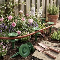 Guide de tuyau anti-pliement robuste comme protecteur de tuyau d'arrosage avec piquet rotatif pour bordure de parterre de fleurs