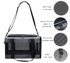 BSCI Factory Animais de estimação até 16 Lbs Soft-Sided Cat Bag Portadores Animais Travel Puppy Carry Como um brinquedo de tecido Pet Casa Cat Dog Carrier - Product Image 5