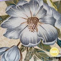 Mosaïque murale en verre sur mesure, motif floral moderne, 4 mm d'épaisseur, découpée à la main, pour la décoration murale de chambre à coucher ou d'hôtel