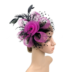 Accessori per capelli da <span class=keywords><strong>sposa</strong></span> per Tea Party <span class=keywords><strong>piume</strong></span> rete velo maglia Fascinator cappelli da donna fasce per capelli - Product Image 1