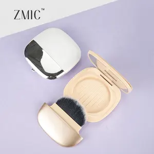 Makeup brush case cosmetic square compact powder case face foundation case powder compact with brush