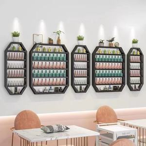 Estante de Pared para Salón de Uñas, Soporte de Pared para Esmaltes de Uñas, Estante de Almacenamiento de Esmaltes de Uñas de Hierro, Exhibidor de Esmaltes de Uñas Dorado - Product Image 5