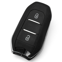 Clé de voiture intelligente noire à 2 boutons, 433 MHz, puce 7961, lame vierge VA2 avec rainure, télécommande de remplacement pour véhicule