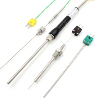 Thermocouple de type K haute précision avec gaine en acier inoxydable et raccord de compression réglable, prise mini standard jaune