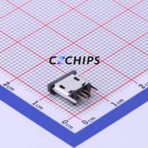 U-D-M5DD-Y-3 USB Connector Through hole Component (THT) Connector Micro-B USB 2.0 Female Through Hole - Product Image 2