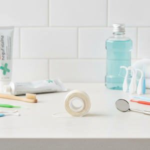 Hilo Dental Vegano Ecológico para el Cuidado Bucal, 30 m, Seda Natural con Sabor a Menta, Rollo de Hilo Dental con Sabor a Menta - Product Image 1