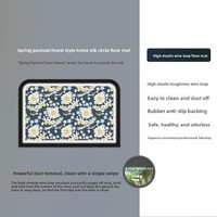Tapis d'entrée en PVC à motif floral frais, découpé sur mesure, antidérapant, anti-poussière et résistant aux taches, en stock usine