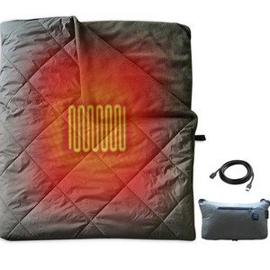 Zonli Electric Heated Blanket Military Green And Gray Rechargeable With <b>Usb</b> Power Fast <b>Heating</b> For Outdoor Camping - Product Image 5