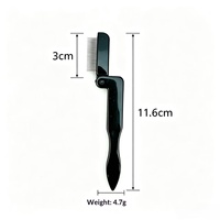 Peigne à cils en acier inoxydable à dents fines avec manche métallique pliable, empêche le transfert de mascara et la contamination croisée du maquillage