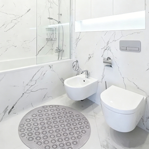 Tapis de salle de bain rond en TPE antidérapant, imperméable, pour baignoire, sol, maison, hôtel, douche, toilettes - Product Image 3
