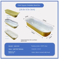 Barquette rectangulaire jetable en aluminium de 200 ml pour pain, conteneur en aluminium coloré, inclut une tasse en aluminium de qualité alimentaire PET