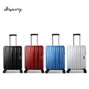 Hightrip Unisex Luxury Trolley Luggage with Lock ABS+PC Spinner Suitcase Simple Style Multi-function for Travel & Cosmetics Bag