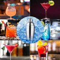 Shaker à cocktails en acier inoxydable rose doré de 700 ml avec recettes, ensemble de mélangeurs pour cocktails Cobbler et Martini, outils de bar professionnels, OEM personnalisé
