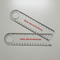 Loupe 2-en-1 avec logo personnalisé, règle droite de 15 cm/6 pouces