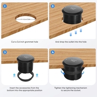 Chargeur sans fil de table industriel US, multiprise de bureau avec charge rapide PD 20W USB-C, prise de table 3 pouces pour maison et bureau, garantie 3 ans