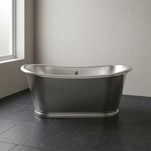 Bañera Ovalada de Cobre Independiente con Base Inclinada y Borde Decorativo, Bañera de Lujo para Spa en Casa - Artesanía India - Product Image 1
