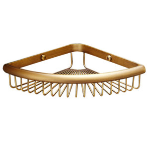 Beelee – caddie de douche d'angle de conception <span class=keywords><strong>Vintage</strong></span>, étagères d'angle de salle de bains murales en <span class=keywords><strong>laiton</strong></span>, organisateur de rangement pour les toilettes - Product Image 1