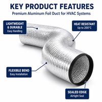 Tuyau flexible en aluminium pour conduits de climatisation, pour applications d'évacuation, de ventilation et de refroidissement des climatiseurs